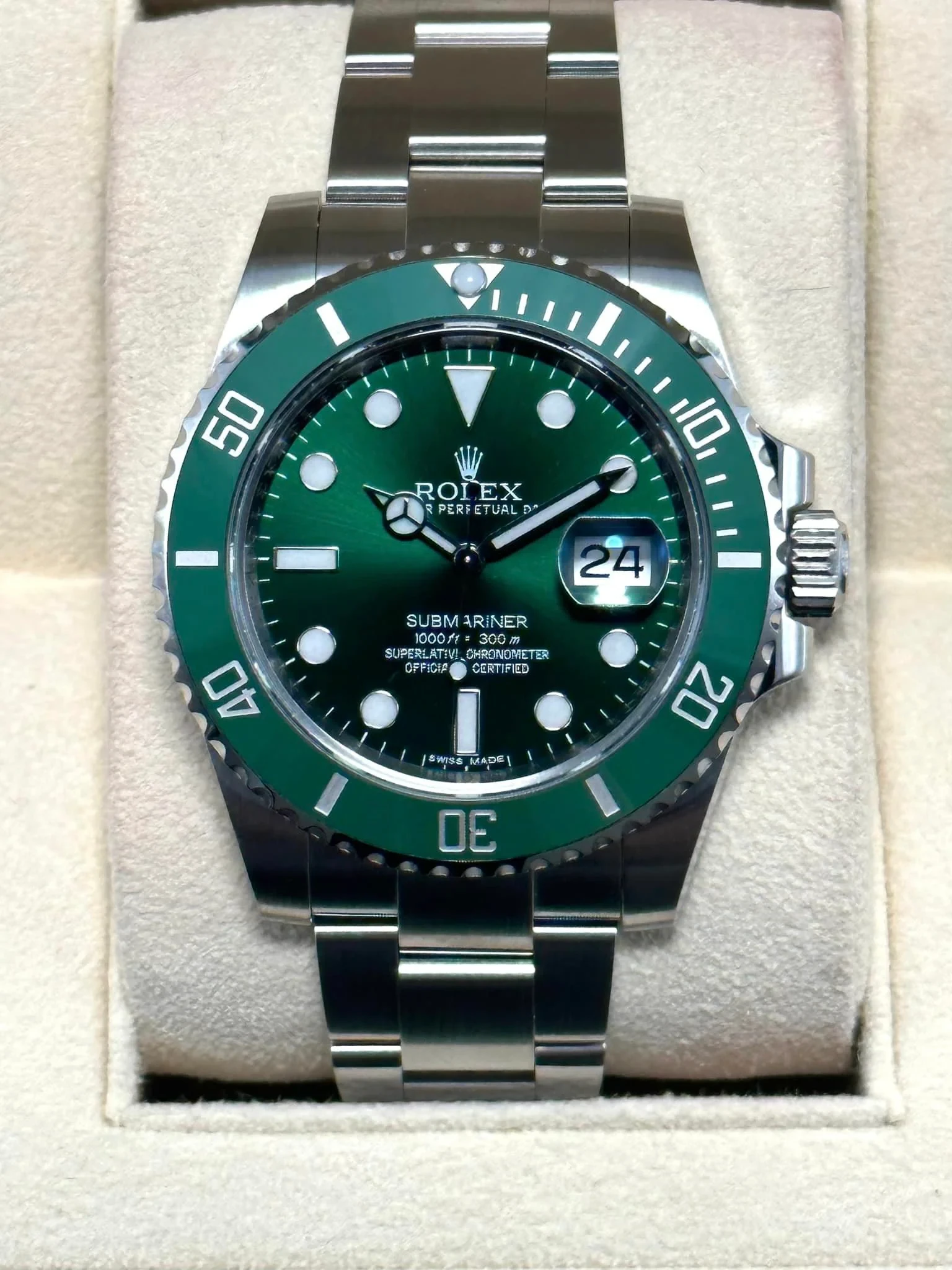 Green Rolex Submarine w...